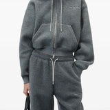 Grey hoodie, full body view