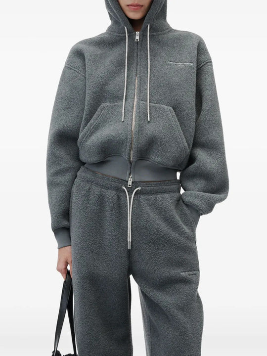 Grey hoodie, full body view