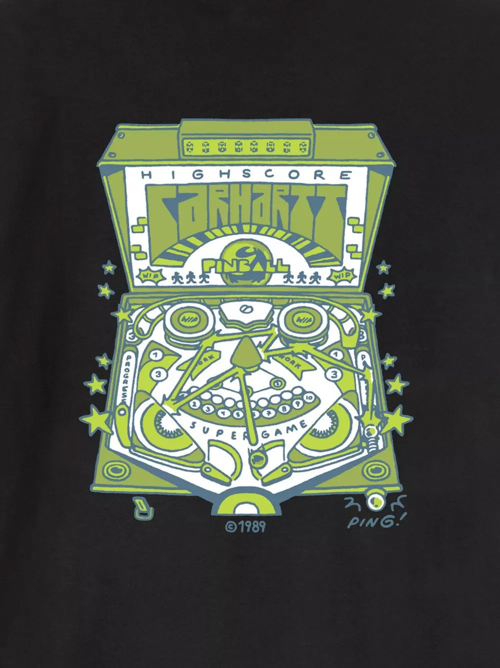 Black t-shirt, front view
