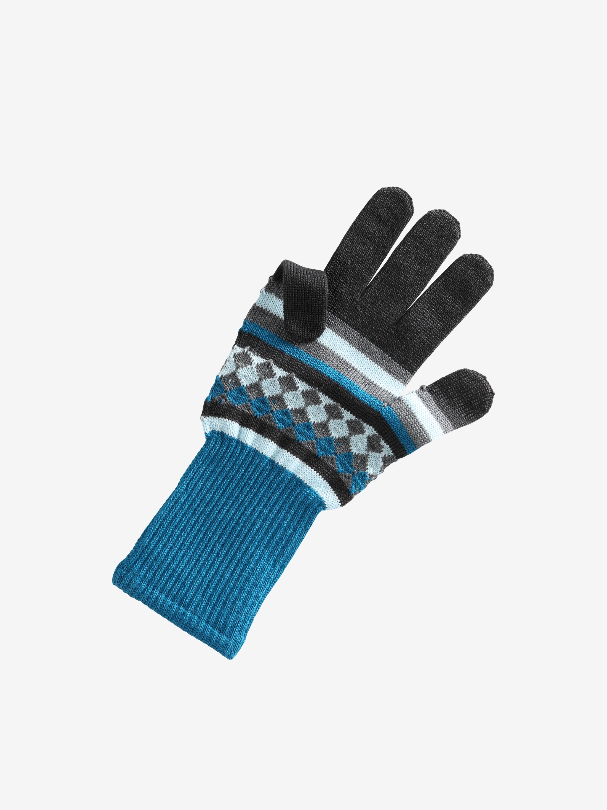 Blue gloves, front view