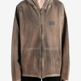 Brown hoodie, full body view