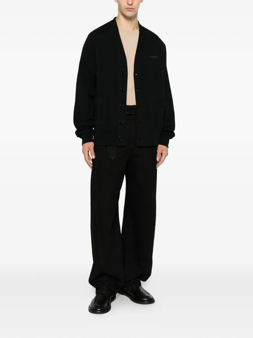 Black knitwear, full body view