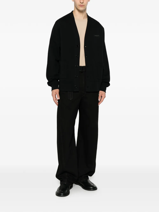 Black knitwear, full body view