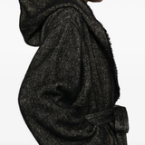 Black coat ,showing texture of the fabric