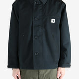 Black jacket worn by a person, showing the jacket's fit