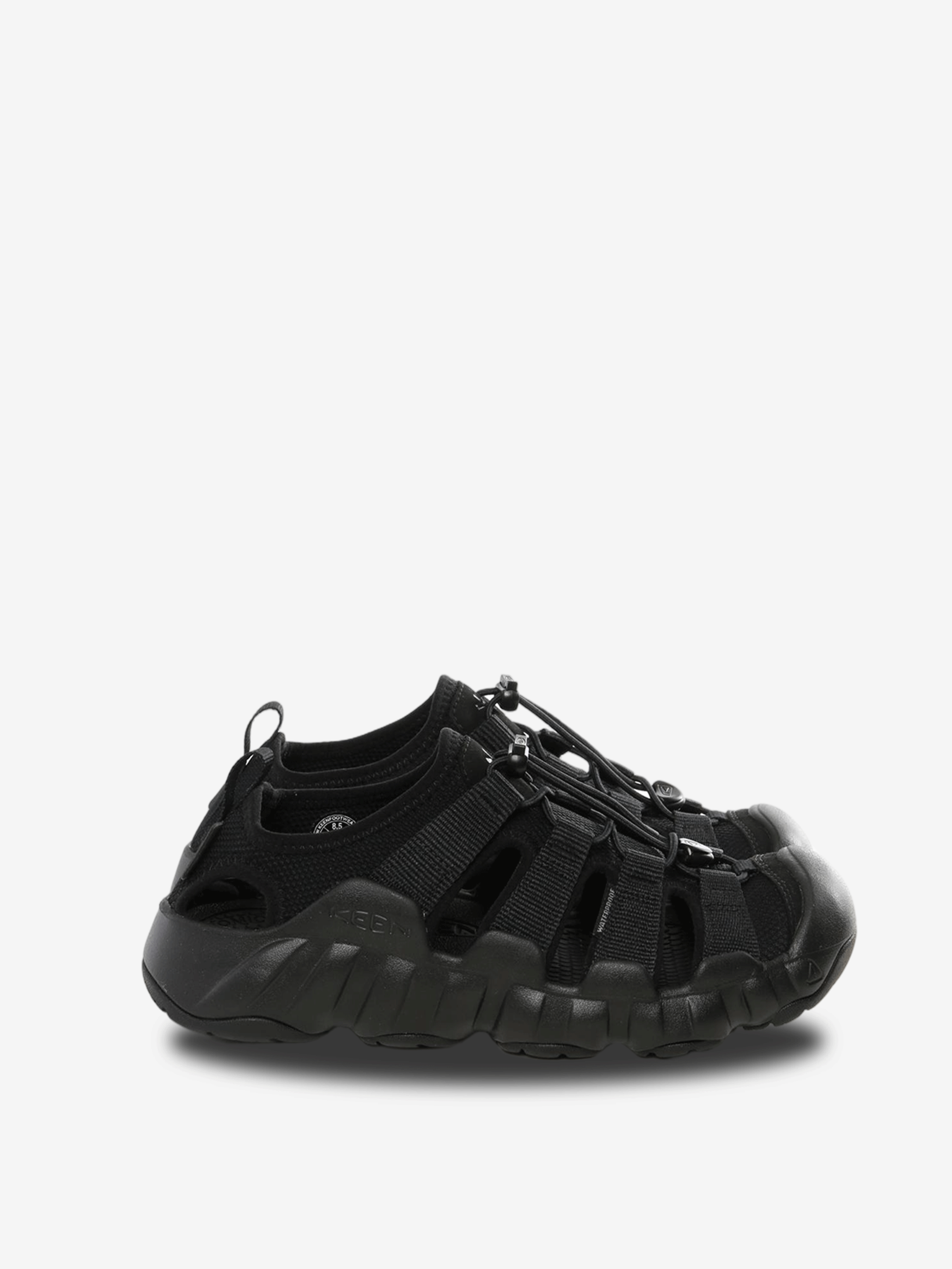 Black sandals, front view