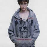 Grey hoodie, full body view