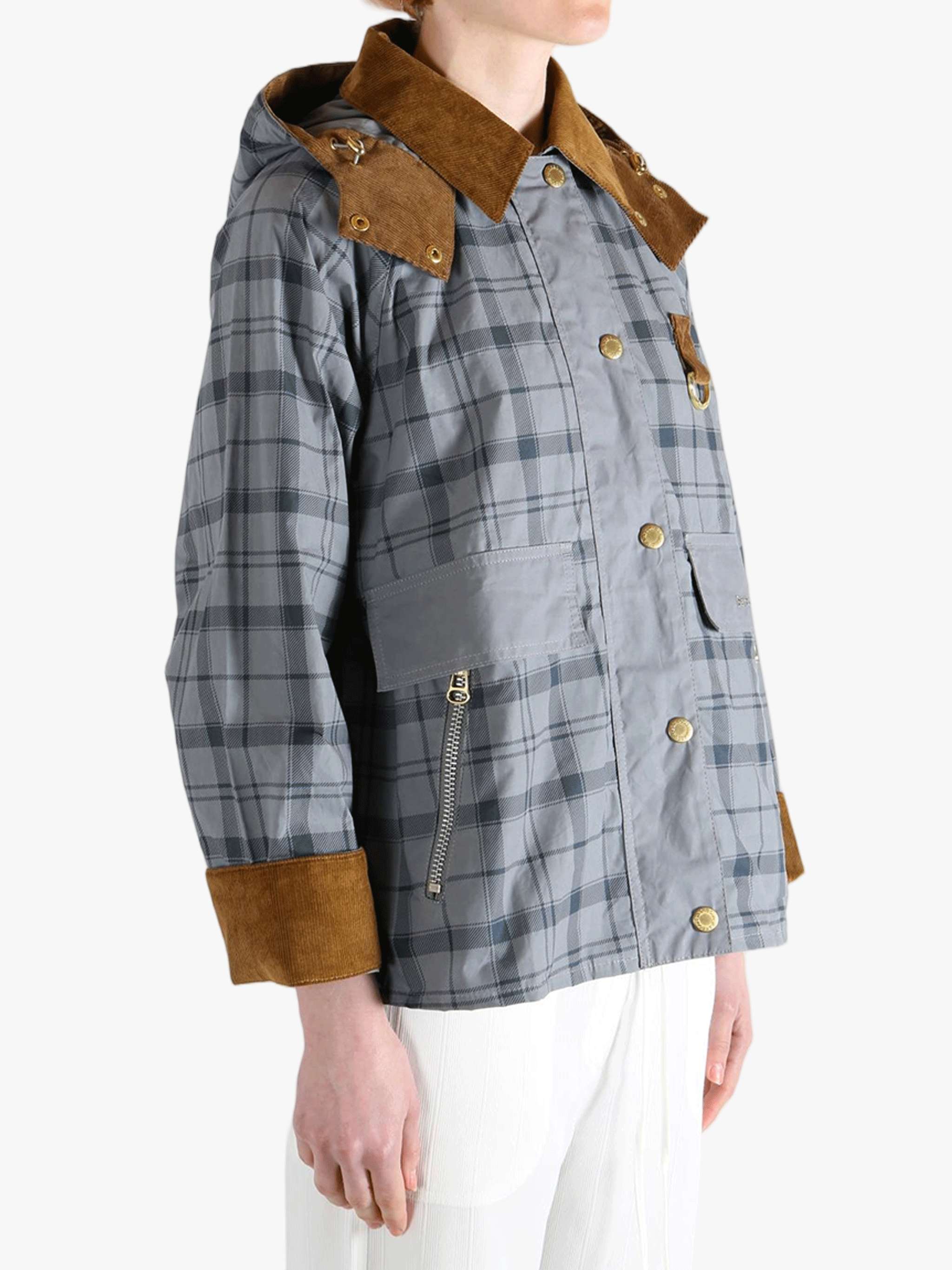 Grey jacket worn by a person, showing the acket fit