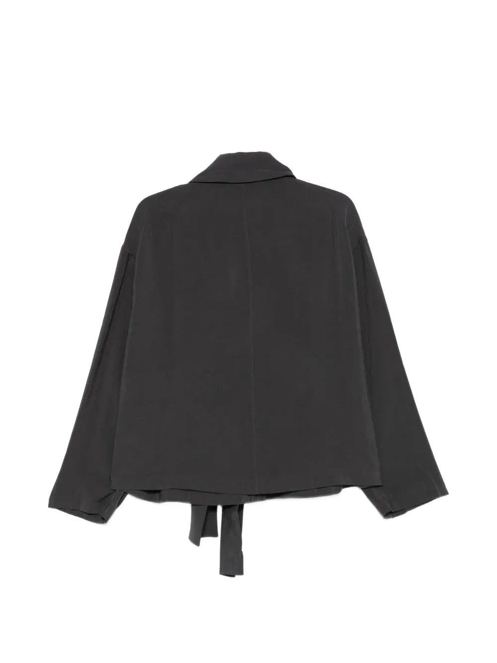 Black shirt, back view