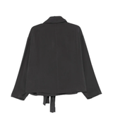 Black shirt, back view