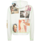 White hoodie, back view