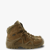 Tan boots, side view