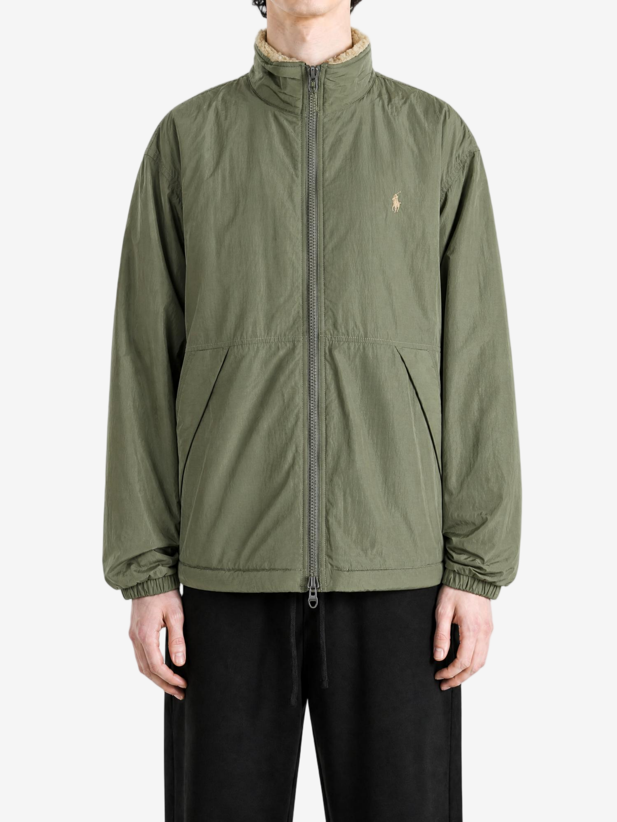 Green jacket, full body view