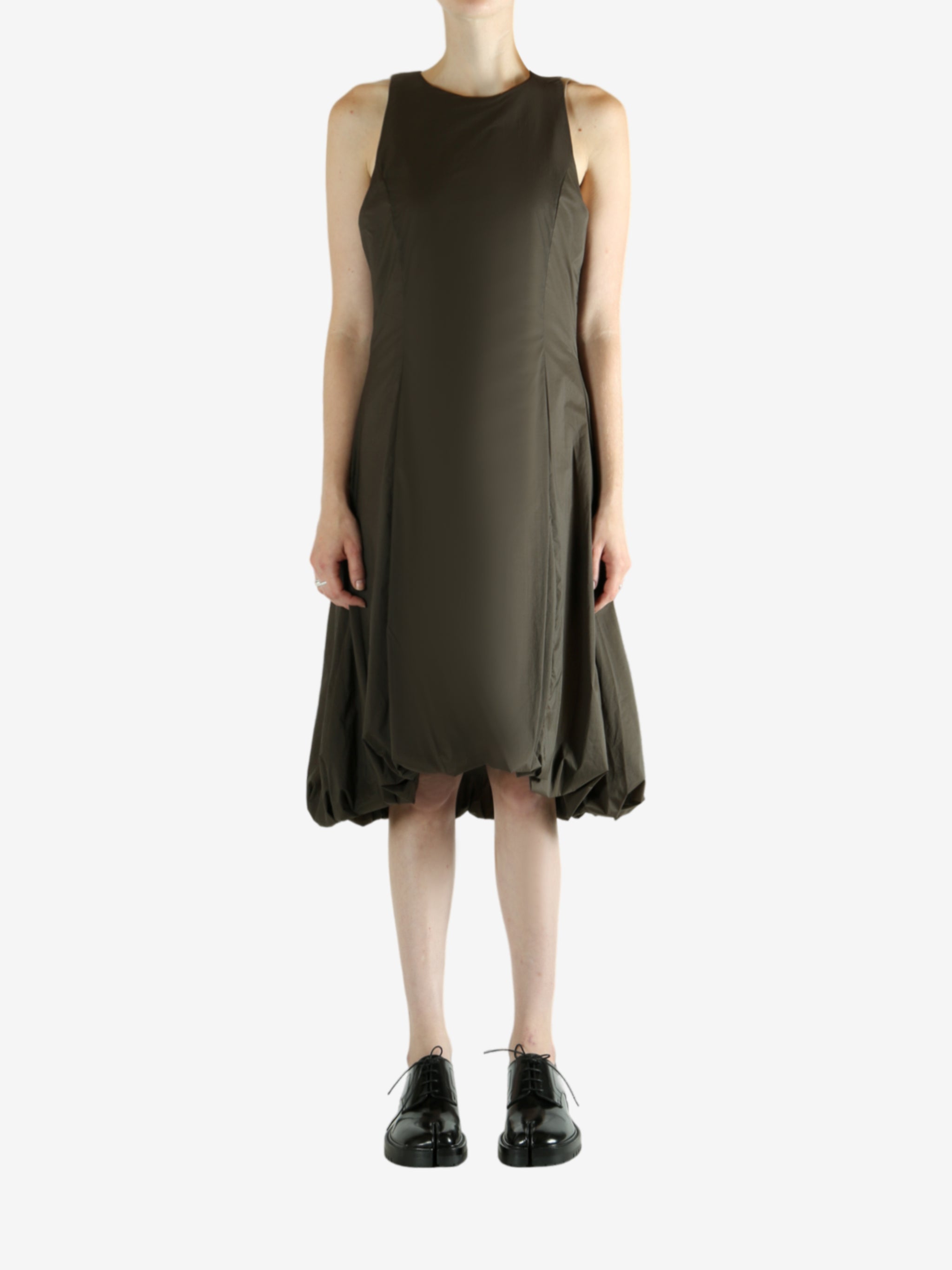 Brown dress, full body view