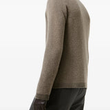 Brown knitwear, full body view