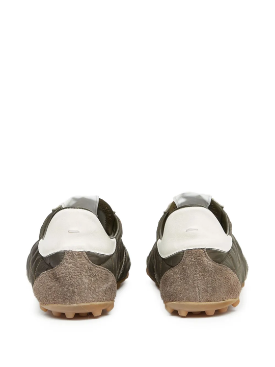 Grey sneakers, back view