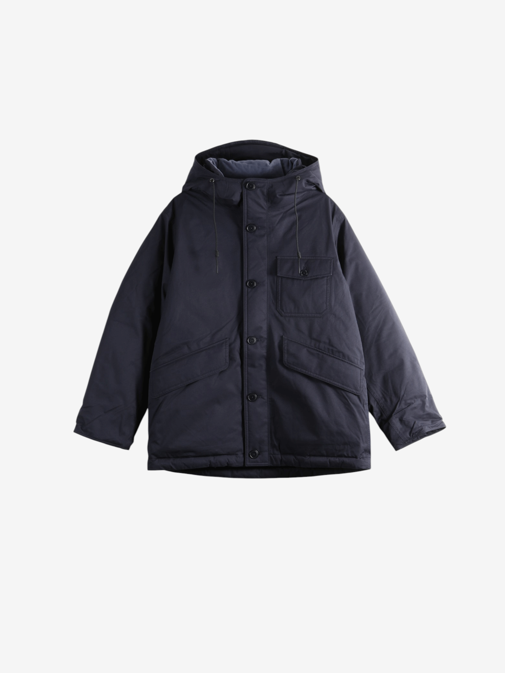 Navy jacket, front view