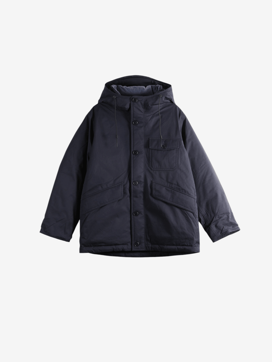 Navy jacket, front view