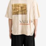 Tan t-shirt, full body view