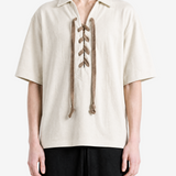 Tan t-shirt, full body view