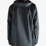 Black jacket worn by a person, showing the  jacket's fit