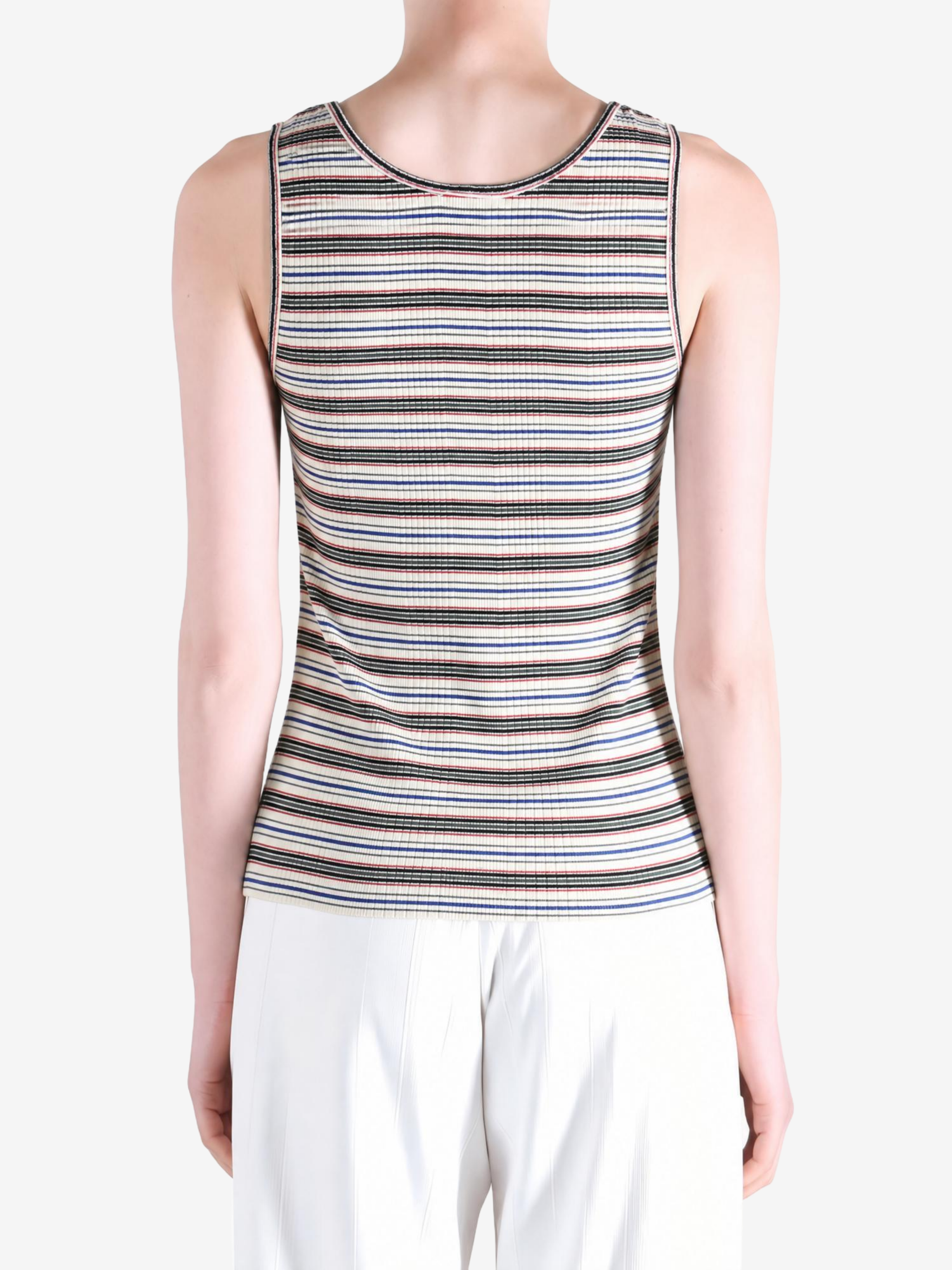 Tan top worn by a person, showing the top fit