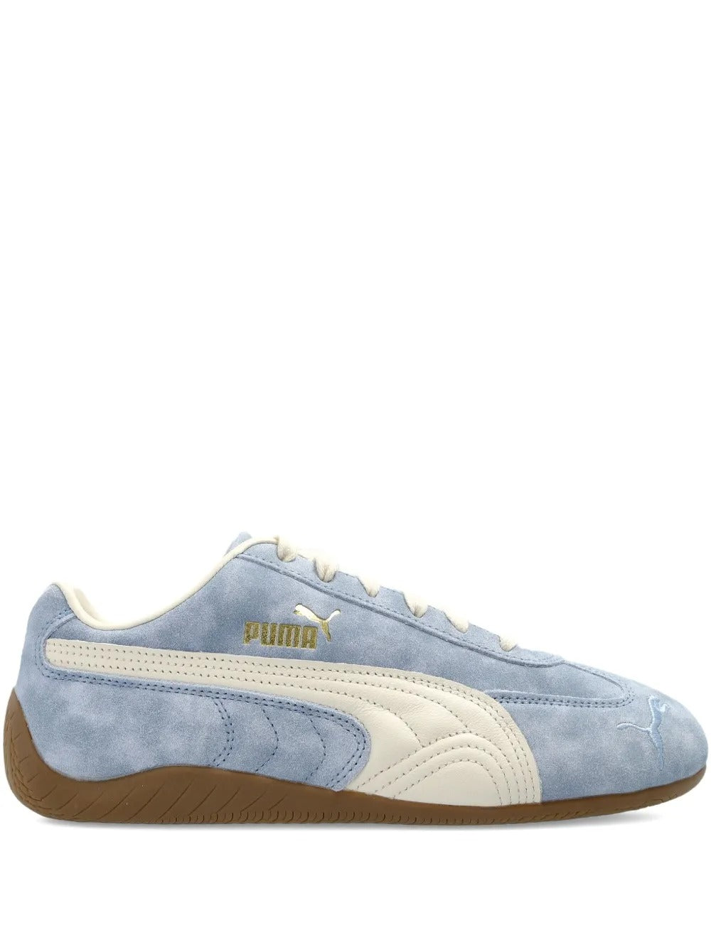 Blue sneaker, front view