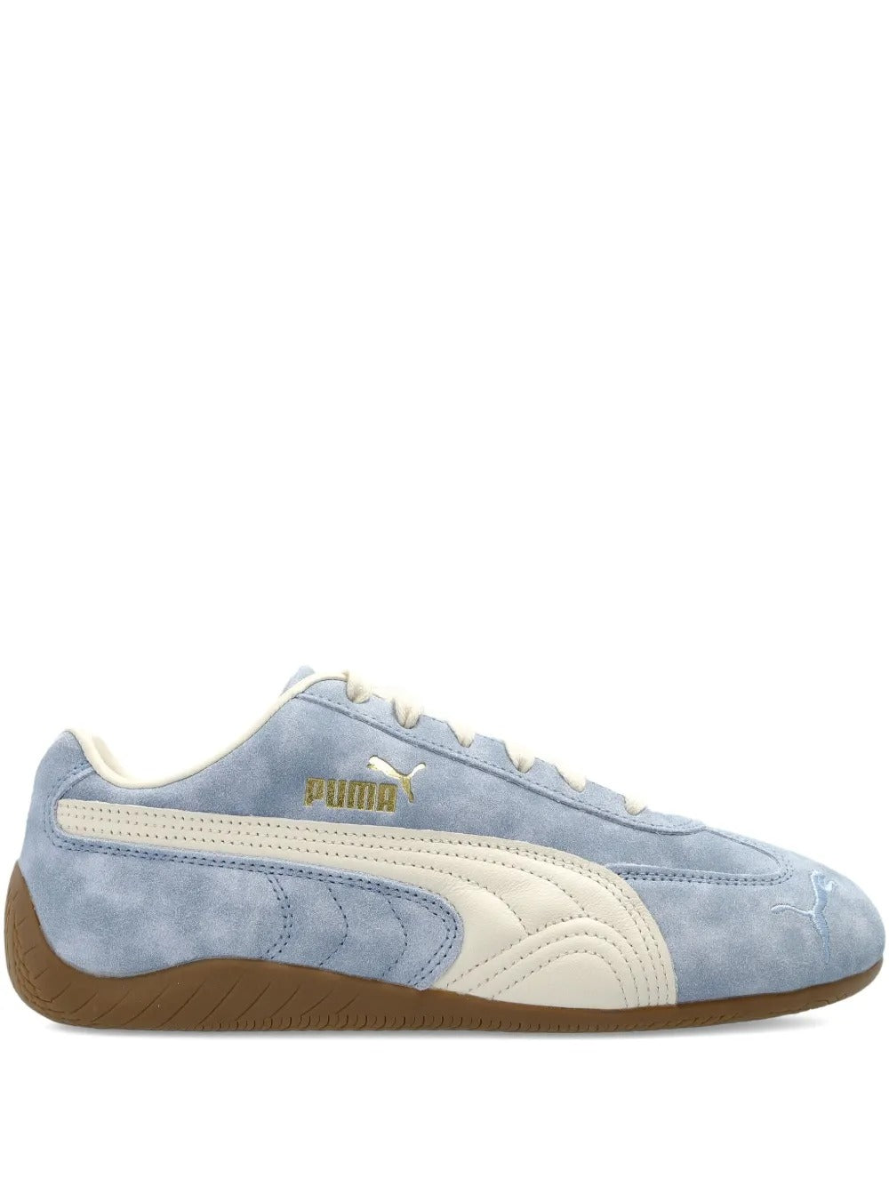 Blue sneaker, front view