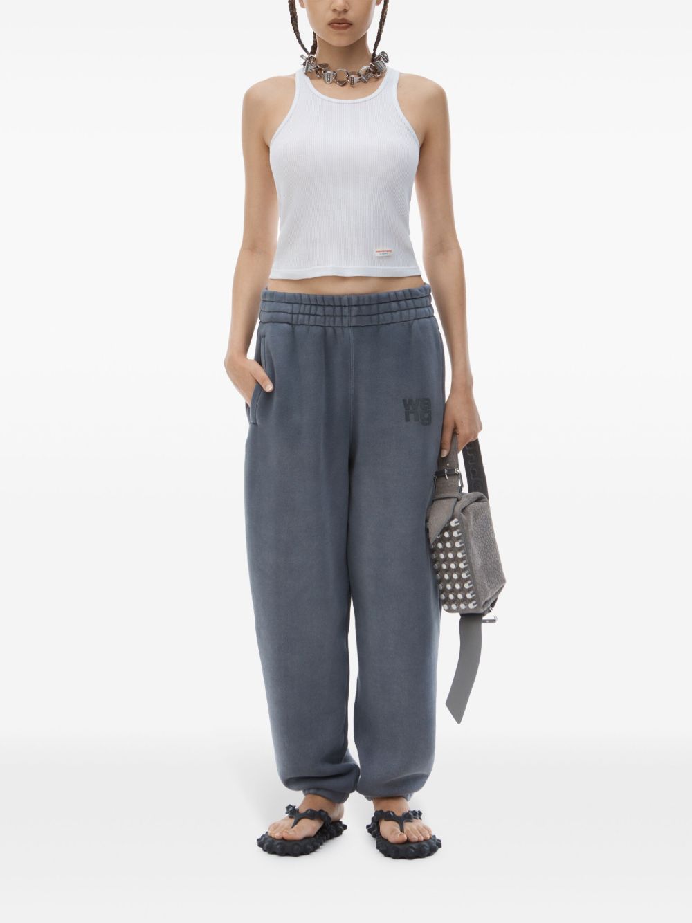 T BY ALEXANDER WANG - Women Essential Terry Classic Puff Paint Logo Sweatpants