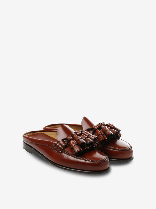 Tan loafer, side view