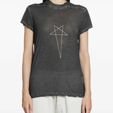 Black t-shirt worn by a person, showing the t-shirt fit