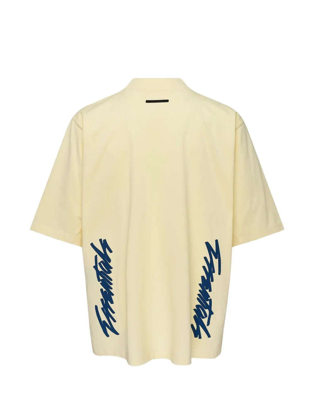 Yellow t-shirt, back view