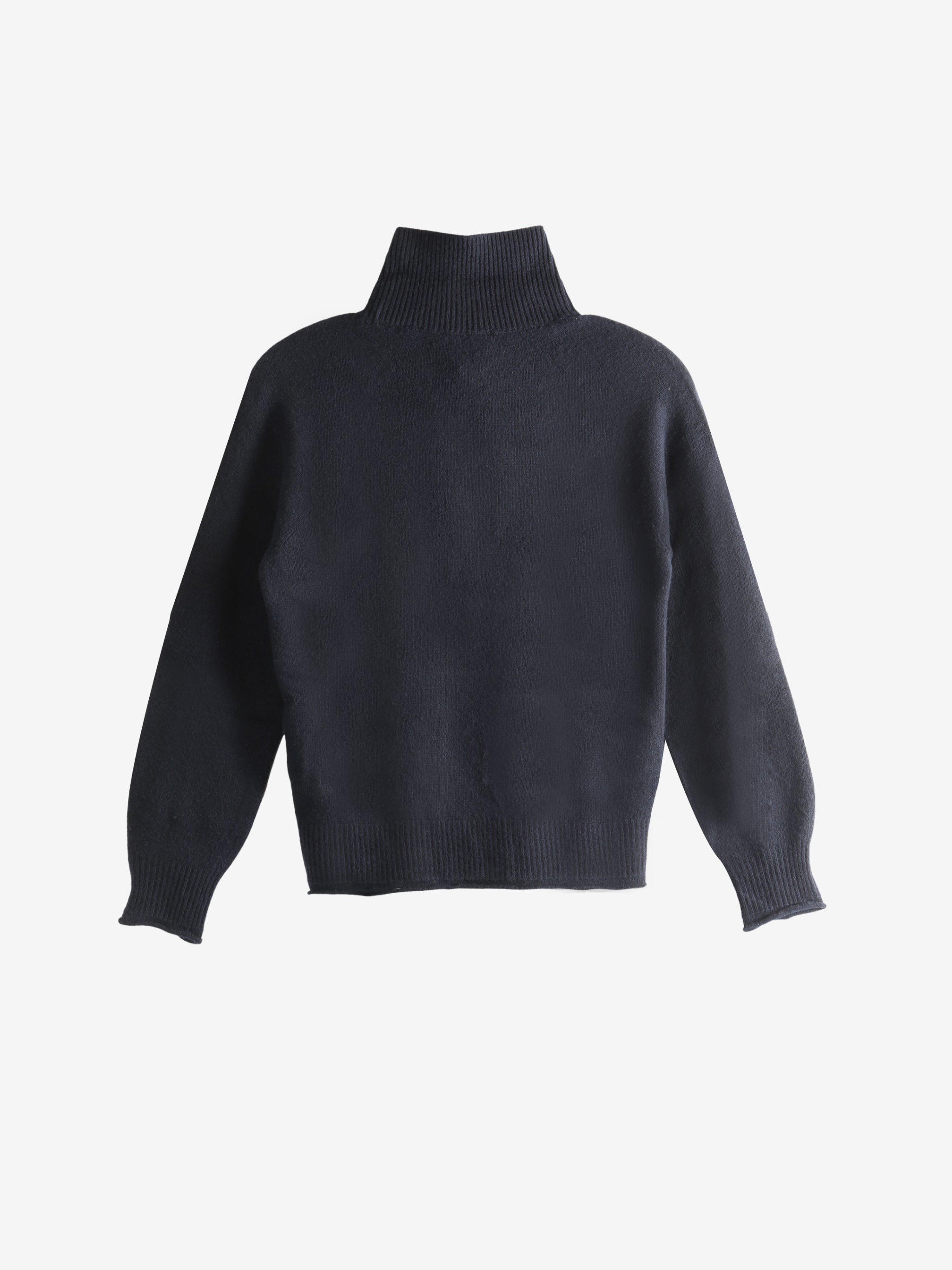 Black sweater, back view