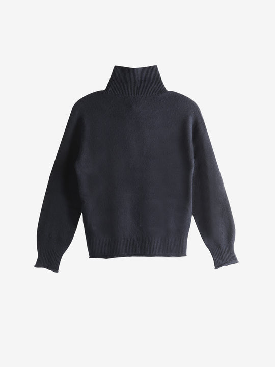 Black sweater, back view