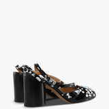 Black sandals, side view