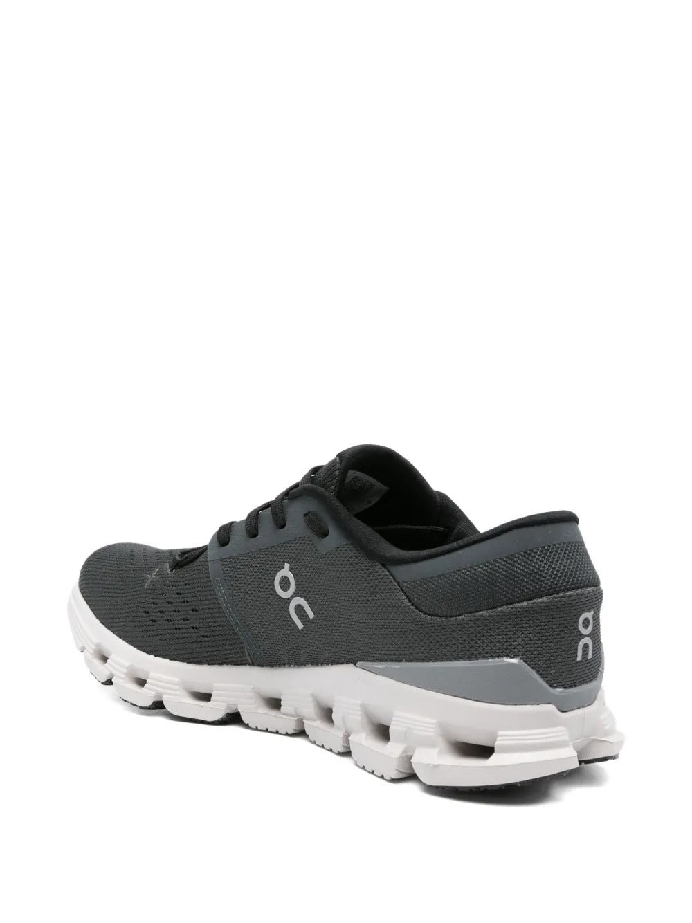 Grey sneakers, back view