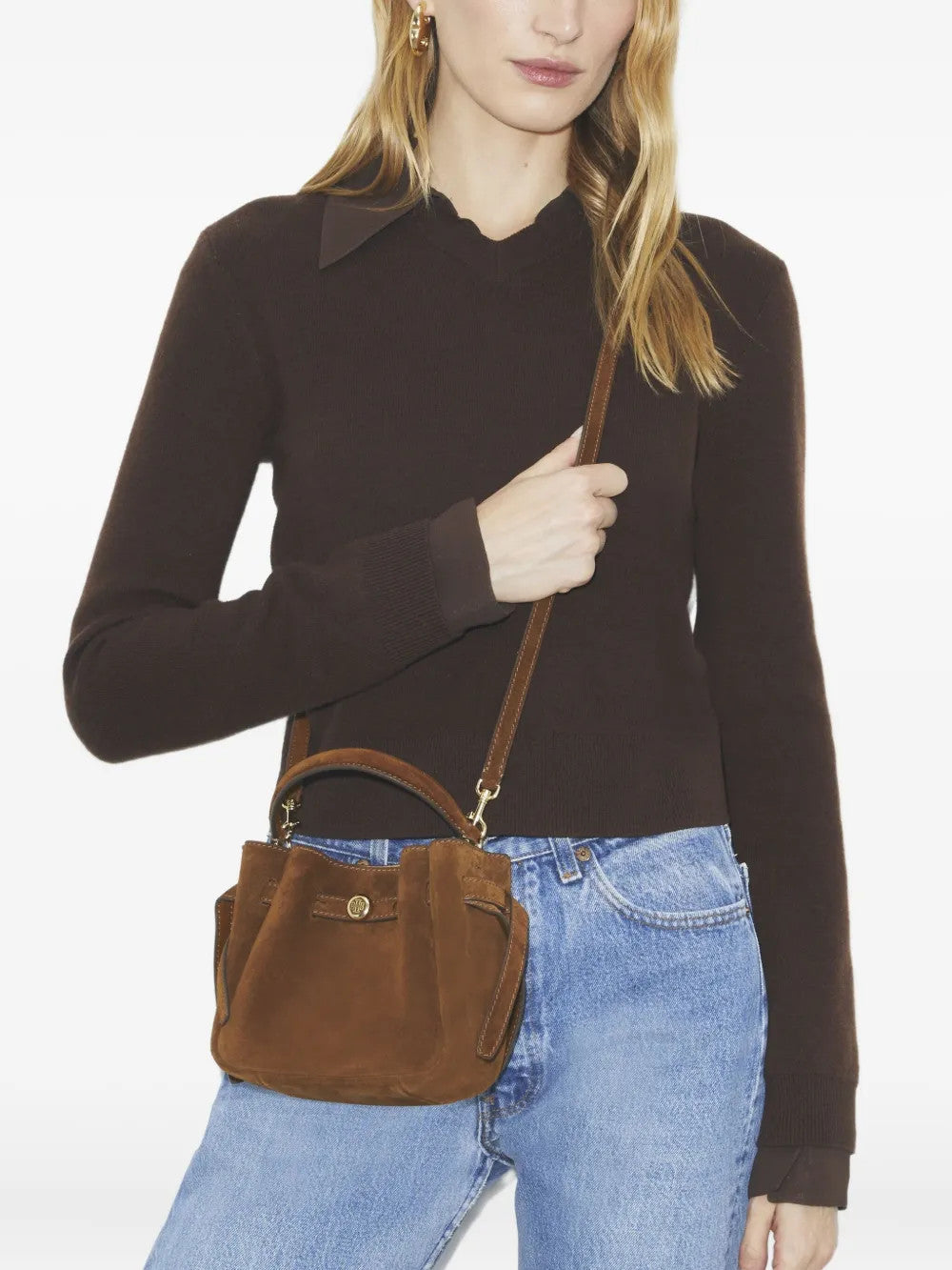 Tan bag, front view
