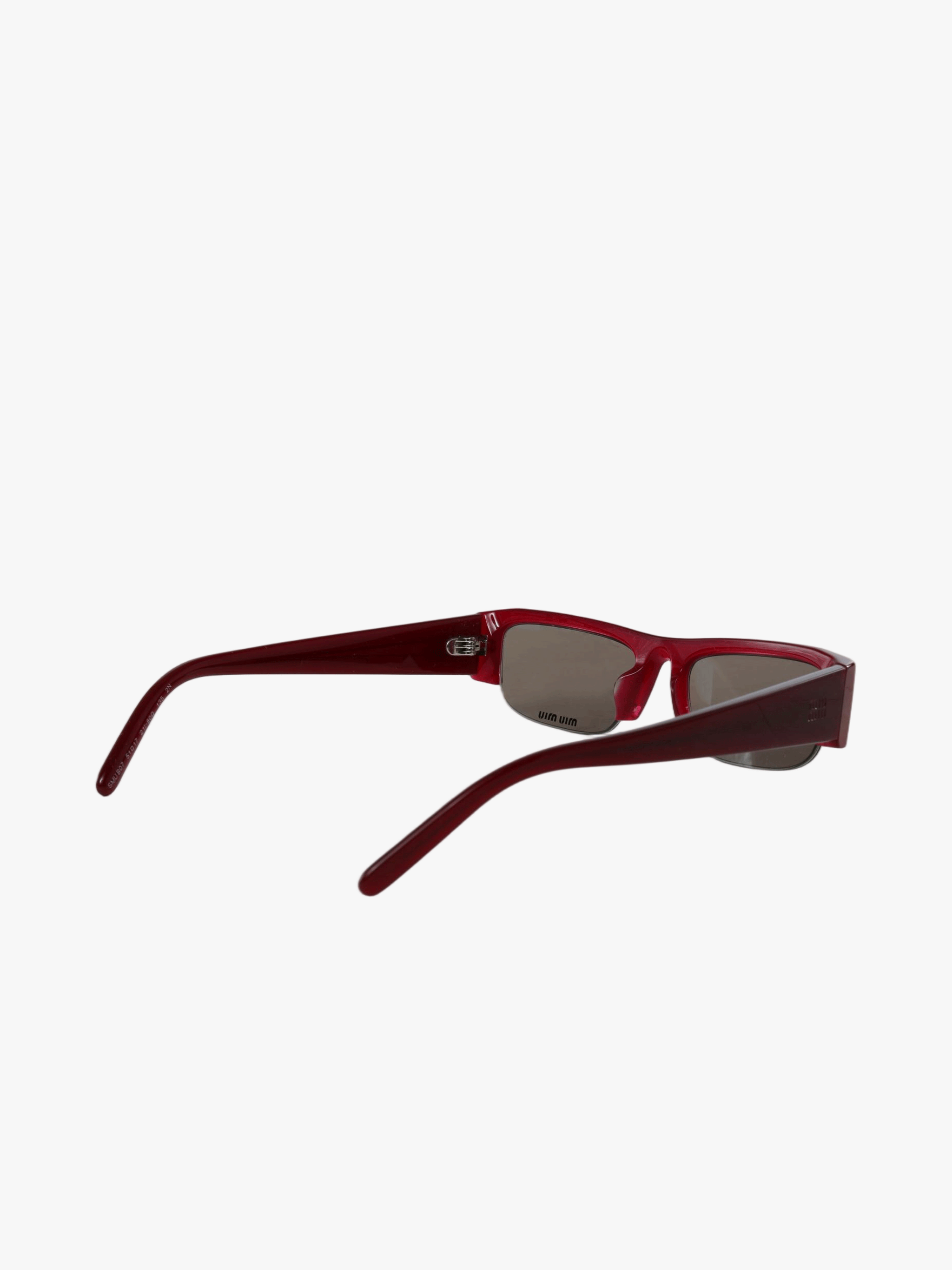 Burgundy eyewear, side view