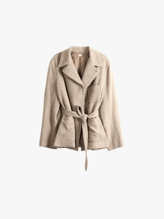Tan jacket, front view