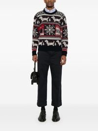 THOM BROWNE - Men Relaxed Fit Crew Neck Pullover