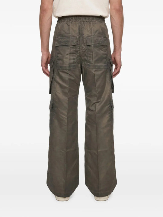 Green pants, full body view