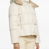 White jacket worn by a person, showing the jacket fit
