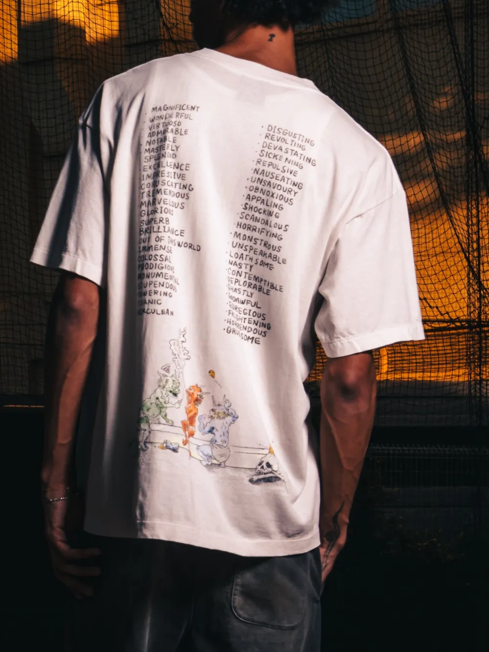 White t-shirts , back view
