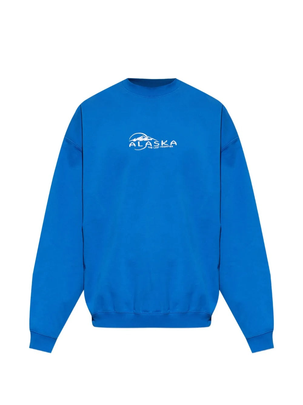 blue sweatshirt, front view