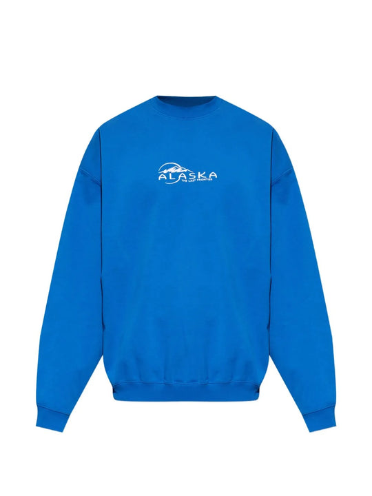blue sweatshirt, front view