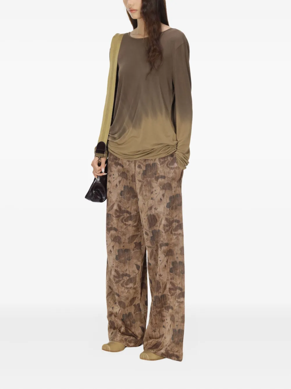 Green top, full body view