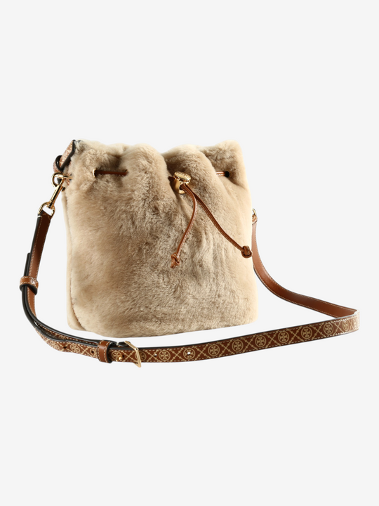 Tan bag, front view