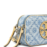 Close up of blue bag, showing texture of the Microfibre fabric