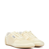 Tan sneakers,side view