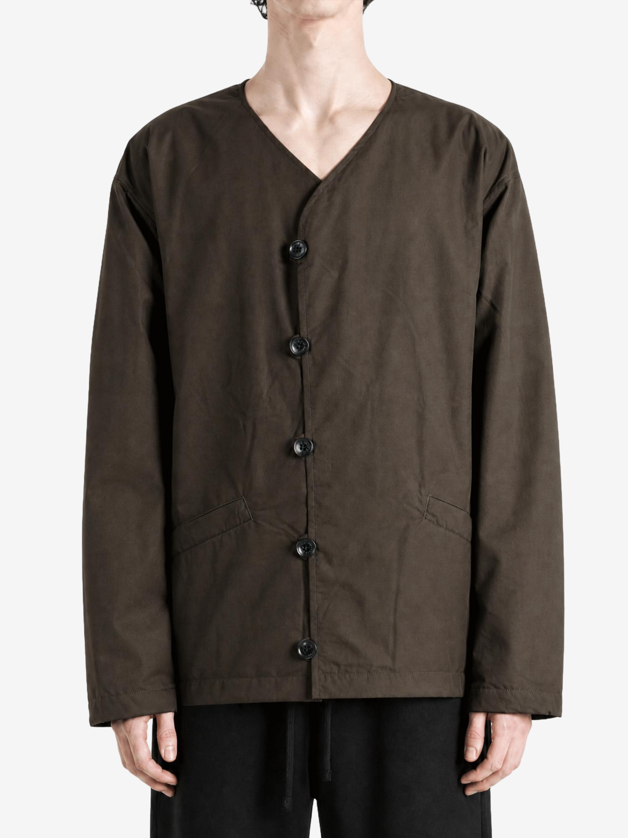 Brown knitwear, full body view